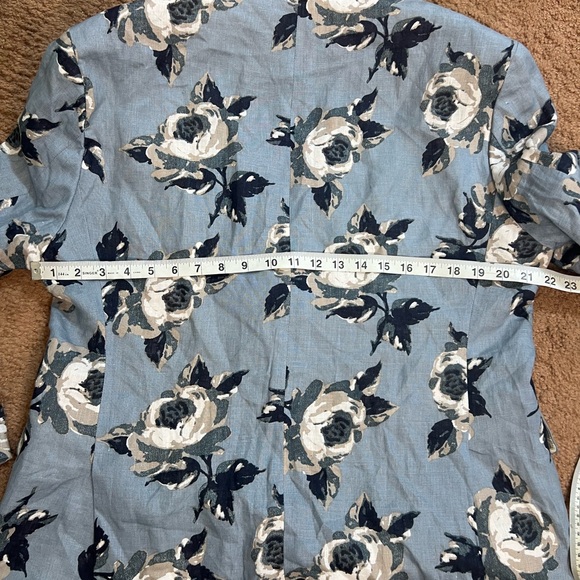 TALLIA Men's Slim-Fit Blue Floral Print Linen Blazer 42 Short NWT - Picture 3 of 11